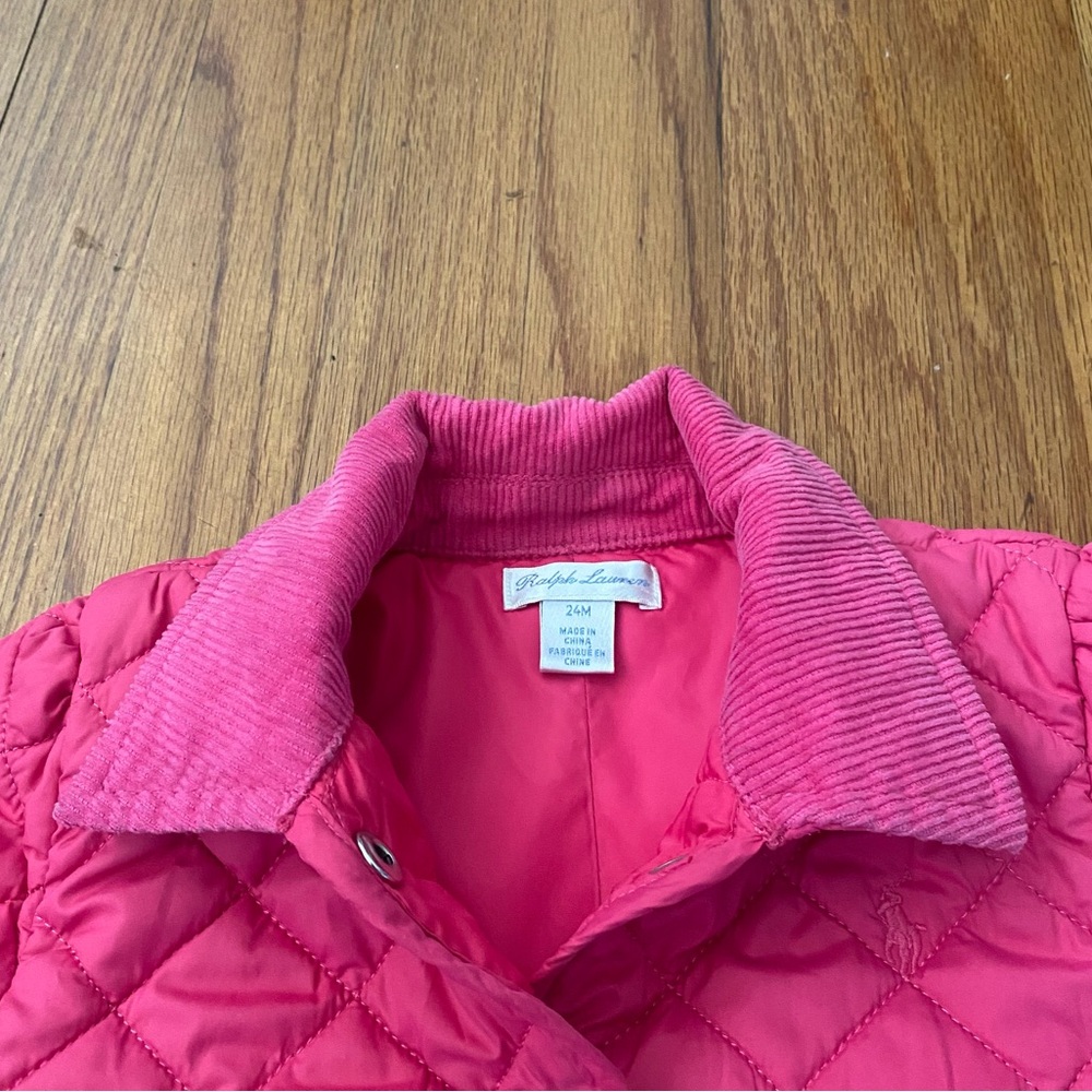 Ralph Lauren Pink Barn Puffer Jacket Quilted Design - Picture 3 of 6